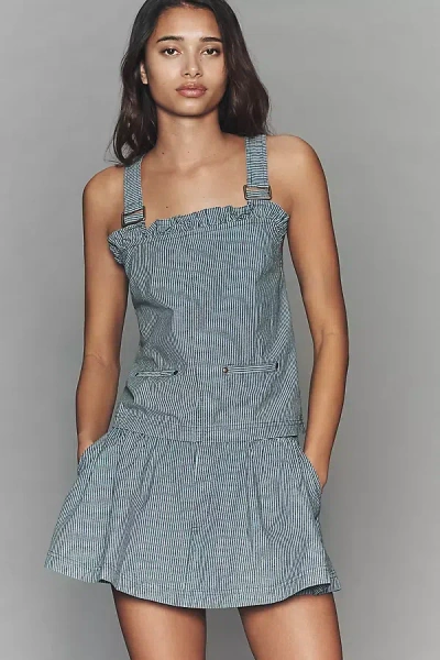 By Anthropologie Sleeveless Ruffle Top In Blue