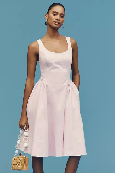 By Anthropologie Sleeveless Scoop-neck Basque-waist Midi Dress
