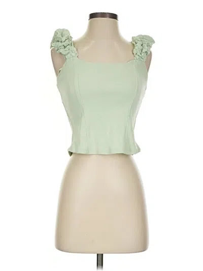 Pre-owned By Anthropologie Sleeveless Top Green Sweetheart Neckline Tops