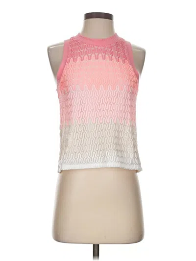 Pre-owned By Anthropologie Sleeveless Top Pink Halter Neckline Tops