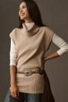 By Anthropologie Sleeveless Turtleneck Tunic Sweater In Neutral