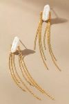 By Anthropologie Slinky Pearl Drop Earrings In White