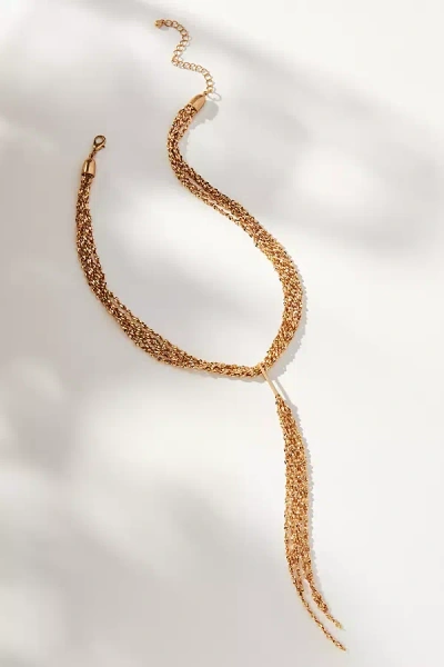 By Anthropologie Slinky Tassel Necklace In Gold
