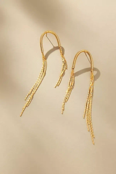 By Anthropologie Slinky Waterfall Drop Earrings In Gold
