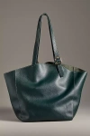 By Anthropologie Slouchy Buckle-strap Tote Bag In Green