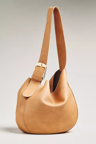 By Anthropologie Slouchy Buckle Tote In Sand