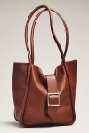 By Anthropologie Slouchy Buckle Tote In Sand
