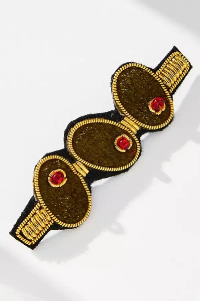 By Anthropologie Small Beaded Icon Brooch In Gold