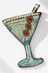 By Anthropologie Small Beaded Icon Brooch In Green