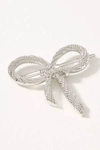 By Anthropologie Small Bow Barrette In Metallic