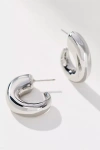 By Anthropologie Small Chunky Huggie Hoop Earrings In Silver