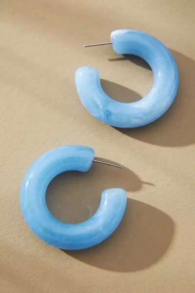 By Anthropologie Small Colorful Hoop Earrings In Blue