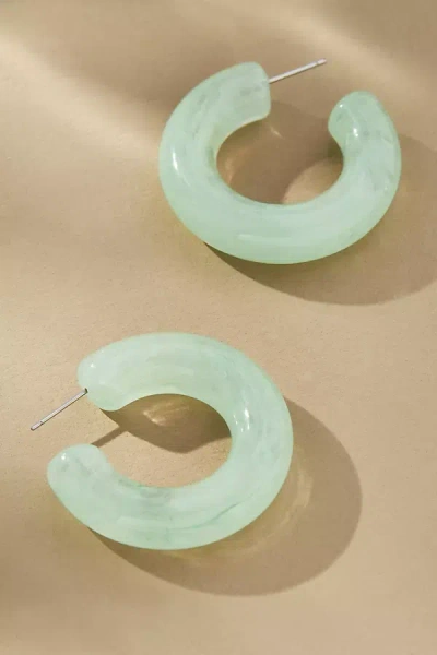 By Anthropologie Small Colorful Hoop Earrings In Green