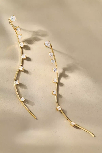 By Anthropologie Small Crystal Drop Earrings In Gold