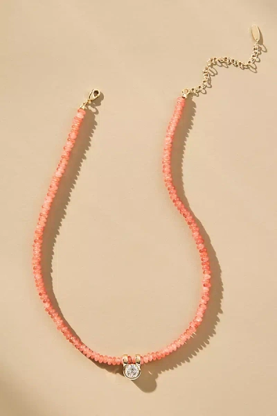 By Anthropologie Small Crystal Pendant Beaded Necklace