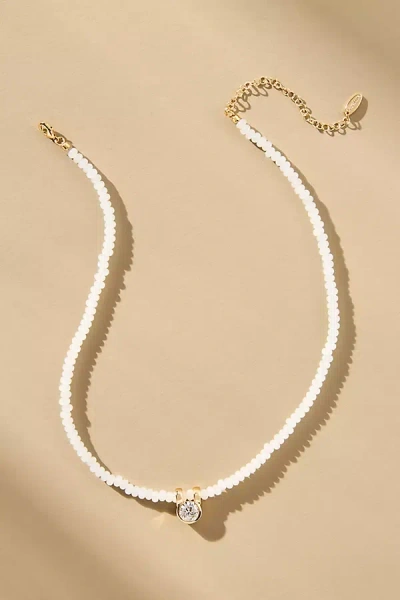 By Anthropologie Small Crystal Pendant Beaded Necklace