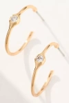 By Anthropologie Small Crystal Stone Hoop Earrings In Gold