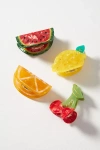 BY ANTHROPOLOGIE SMALL FRUIT CLAW CLIPS, SET OF 4