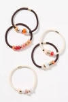 By Anthropologie Small Mixed Beaded Hair Ties, Set Of 6