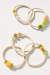 By Anthropologie Small Mixed Beaded Hair Ties, Set Of 6