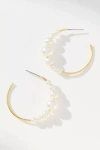 By Anthropologie Small Pearl Hoop Earrings In Multi
