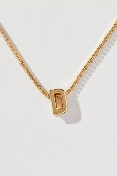By Anthropologie Small Shimmered Monogram Necklace In Gold