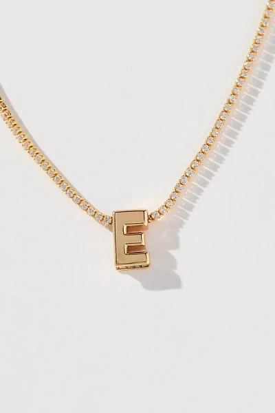 By Anthropologie Small Shimmered Monogram Necklace In Gold