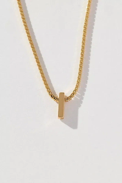 By Anthropologie Small Shimmered Monogram Necklace In Gold