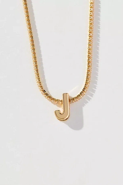 By Anthropologie Small Shimmered Monogram Necklace In Gold