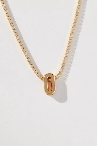 By Anthropologie Small Shimmered Monogram Necklace In Gold