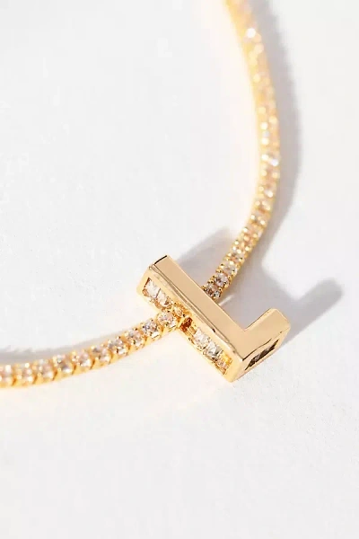 By Anthropologie Small Shimmered Monogram Necklace In Gold