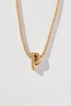 By Anthropologie Small Shimmered Monogram Necklace In Gold