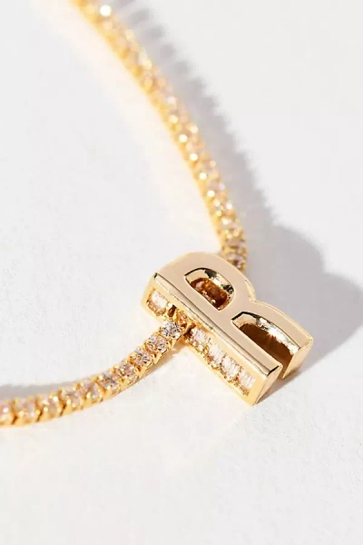 By Anthropologie Small Shimmered Monogram Necklace In Gold