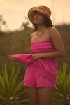 By Anthropologie Smocked Micro Shorts In Purple