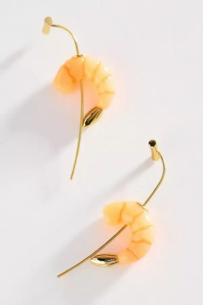 By Anthropologie Snack Icon Drop Earrings In Orange