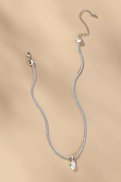 By Anthropologie Snake Chain Pendant Necklace In Silver
