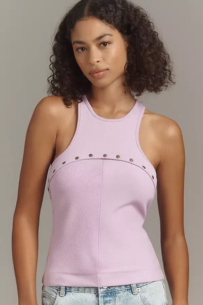 By Anthropologie Snap Racer Tank Top In Purple