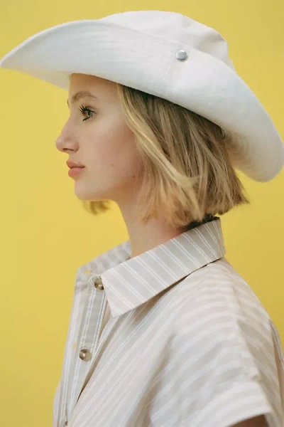By Anthropologie Snap-up Rancher Hat In White