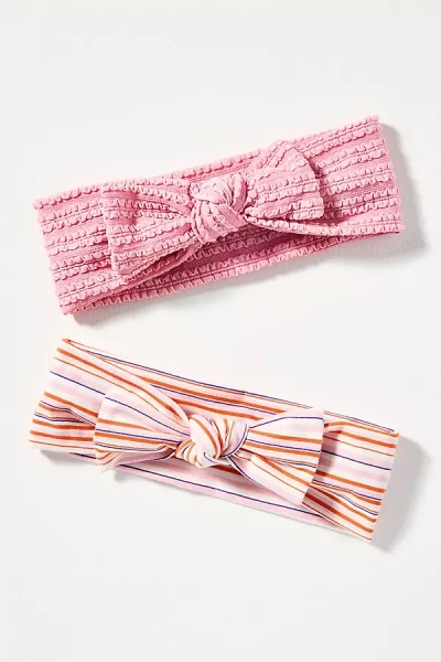 By Anthropologie Soft Knot Headbands, Set Of 2 In Pink