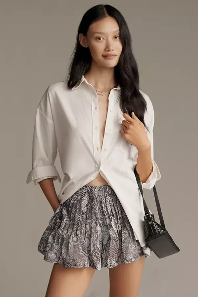 By Anthropologie Soft Pleated Mini Skort In Gray