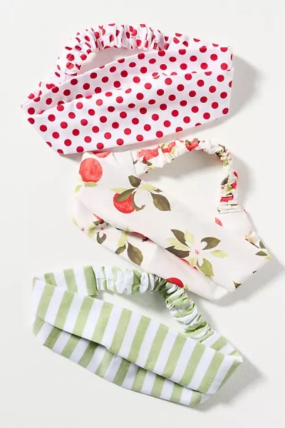 By Anthropologie Soft Stretch Headbands, Set Of 3 In Green