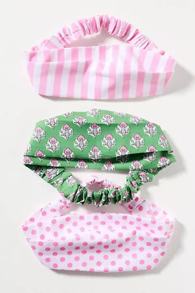 By Anthropologie Soft Stretch Headbands, Set Of 3 In Pink