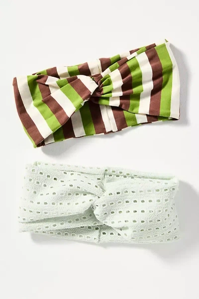 By Anthropologie Soft Twist Headbands, Set Of 2 In Multi