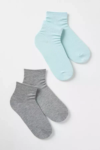 By Anthropologie Solid Quarter Crew Socks, Set Of 2
