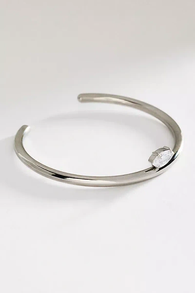 By Anthropologie Solitaire Crystal Water-resistant Cuff Bracelet In Metallic