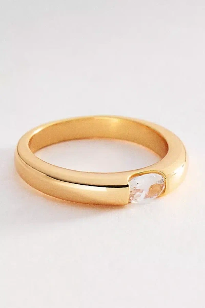 By Anthropologie Solo Crystal Bezel Ring In Gold