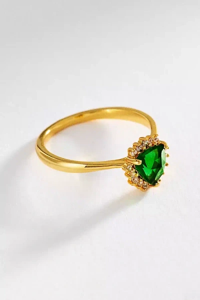 By Anthropologie Solo Crystal Ring In Green