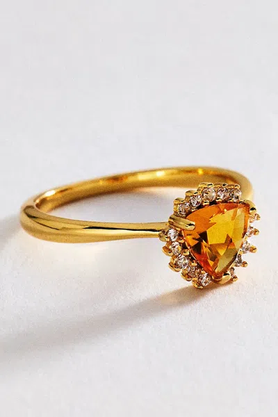 By Anthropologie Solo Crystal Ring In Orange