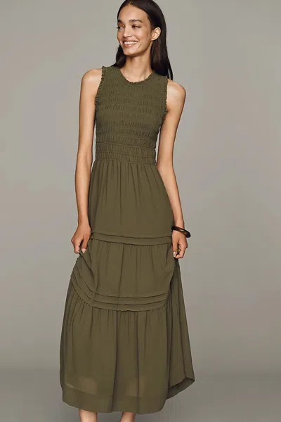 By Anthropologie Somerset Sleeveless Maxi Dress In Green