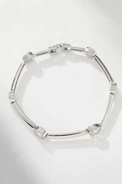By Anthropologie Spaced Crystal Bracelet In Silver